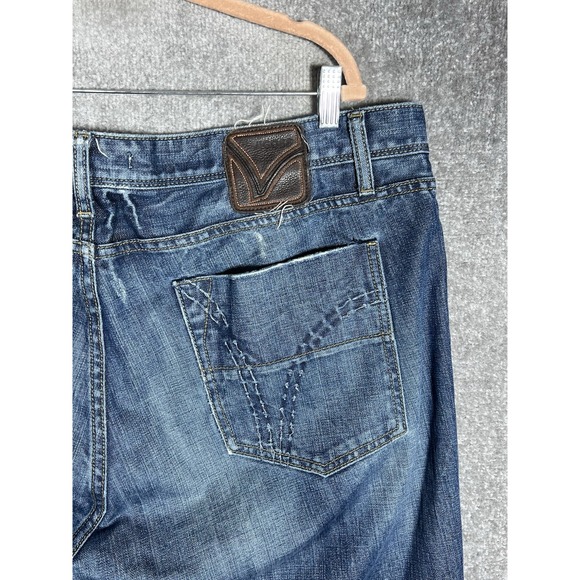 Vigoss Studio Cody Jeans Mens Size 44x34 Blue Cotton Distressed Denim Button Fly - Picture 10 of 16